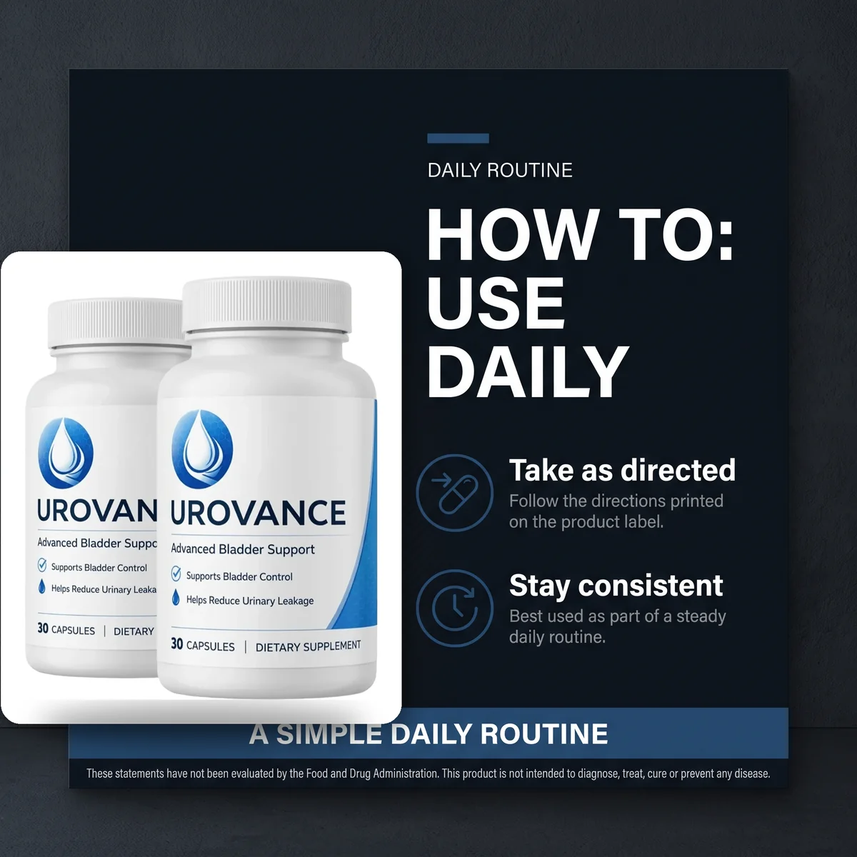 How to use Urovance daily: take one capsule as directed and stay consistent