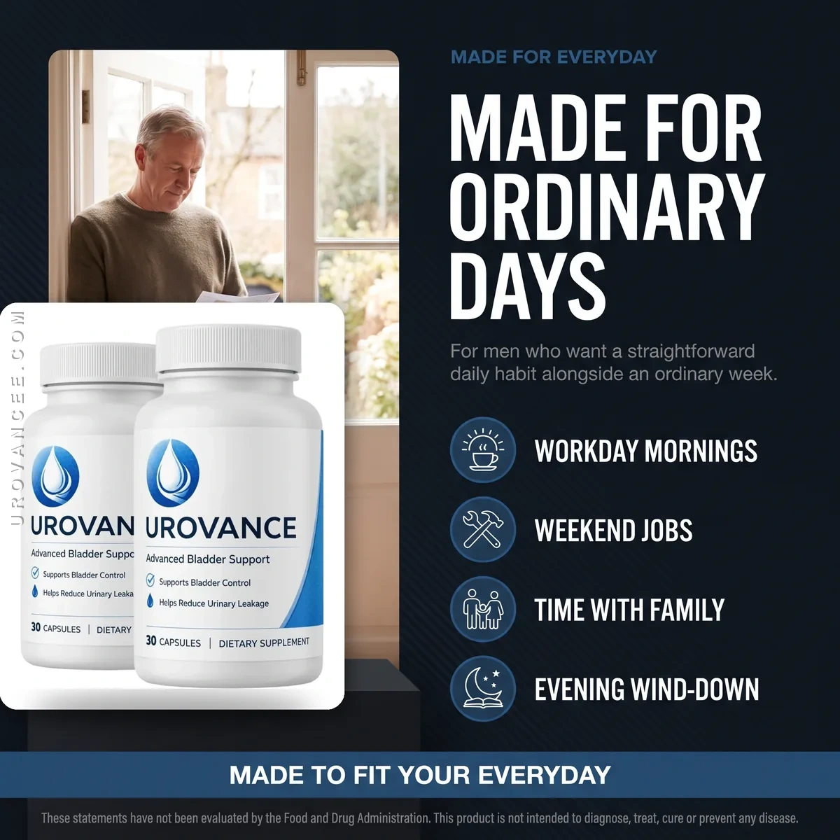 Who Urovance is for: adult men who want a simple everyday urinary and prostate support habit